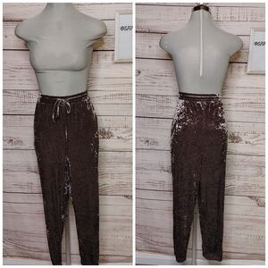New Purple Crushed Velvet Joggers Size 1X